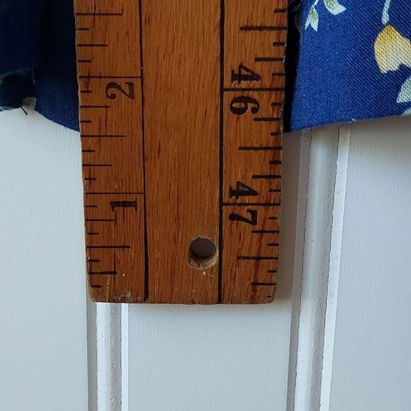 Erika Collection Petites PM Sleeveless Tank Dress Blue Yellow Floral Popover - Picture 4 of 8